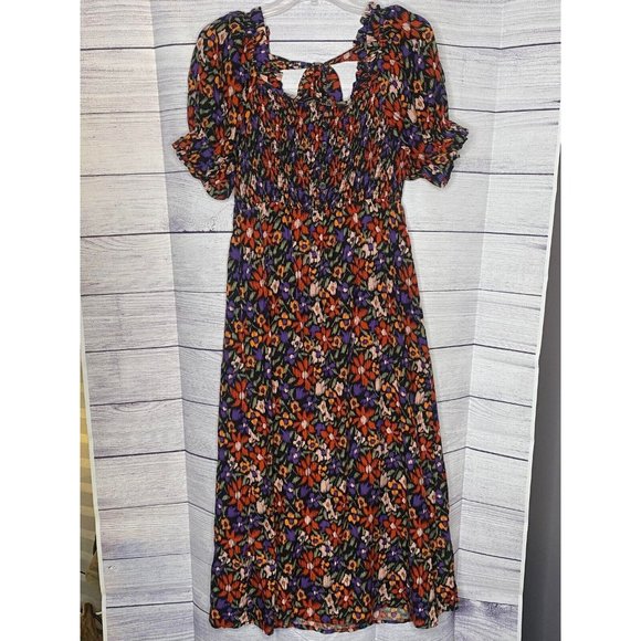 Beach Lunch Lounge Dresses & Skirts - Women's Beach Lunch lounge multi-color‎ short sleeve tie back dress size XS